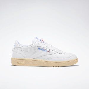 Adidasy Damskie Reebok Club C 85 Białe/Niebieskie/Czerwone PL 63EHXKR